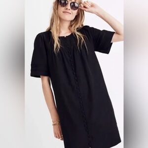 254 Madewell Black Pintuck Button-Front Top Size XS